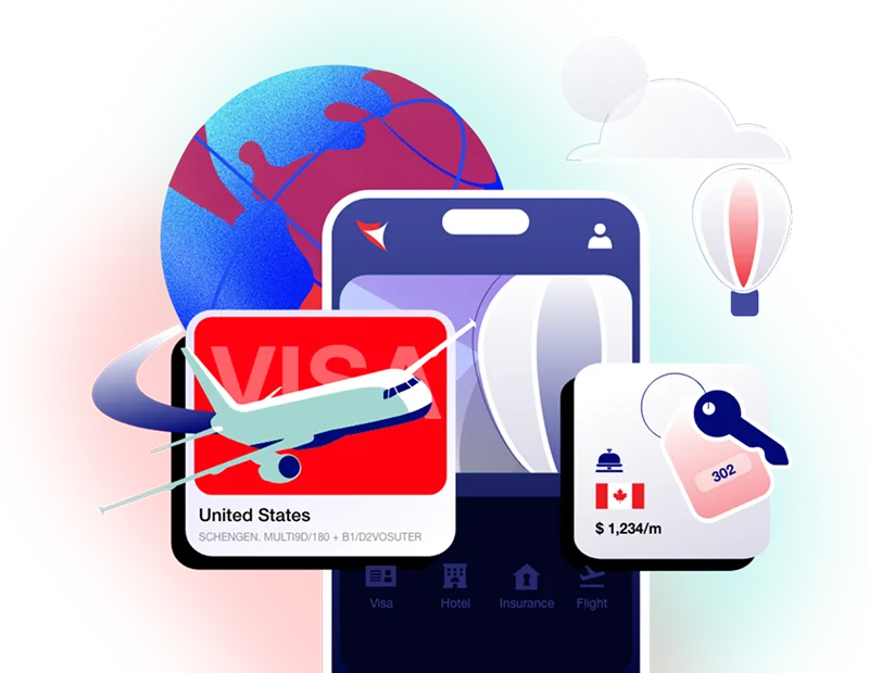 Travel platform hero banner illustration