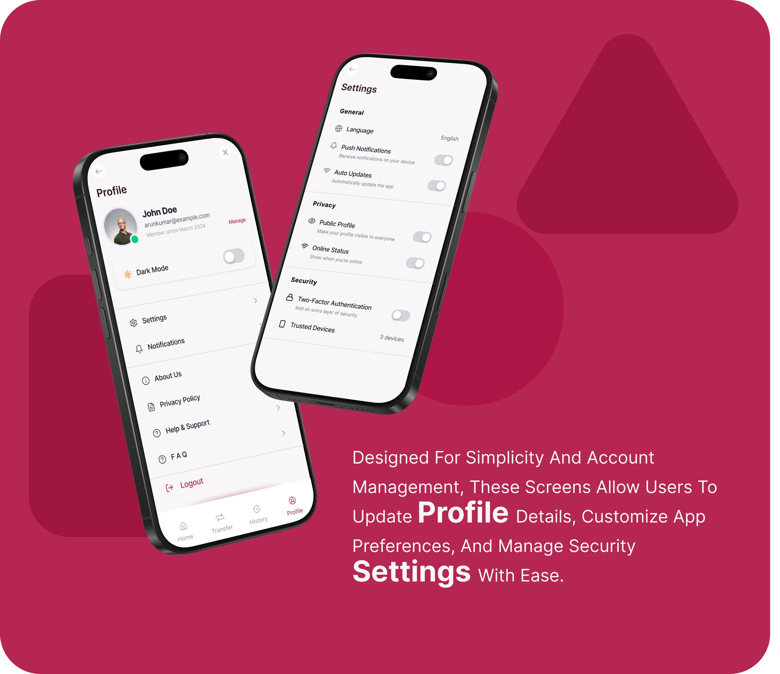 Screen design feature banner